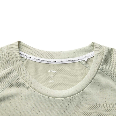 LI-NING李宁2025男子短袖T恤针织无领短TATSV655-1