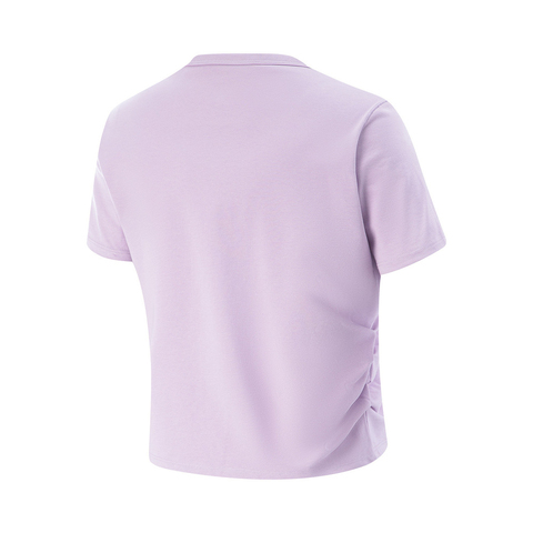 LI-NING李宁2025女子短袖T恤针织无领短TATSV528-3