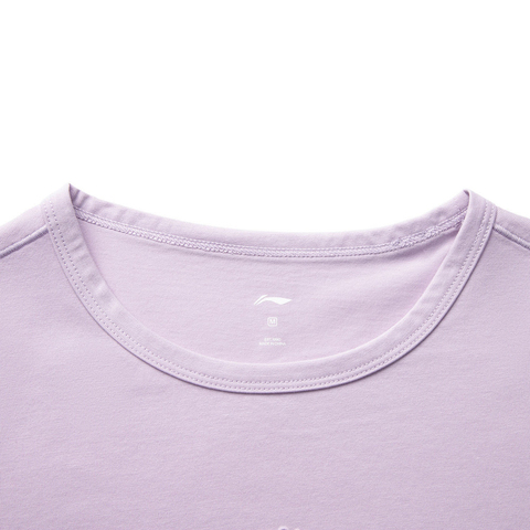 LI-NING李宁2025女子短袖T恤针织无领短TATSV528-3