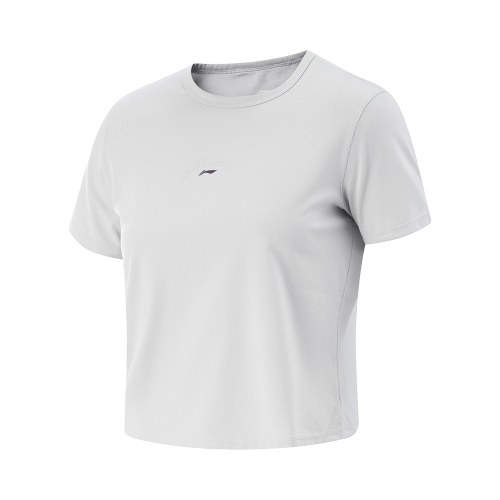 LI-NING李宁2025女子短袖T恤针织无领短TATSV528-4