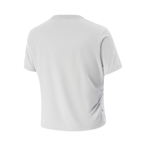 LI-NING李宁2025女子短袖T恤针织无领短TATSV528-4