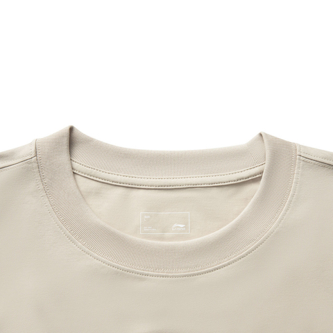 LI-NING李宁2025男子短袖文化衫针织无领短TAHSV163-6