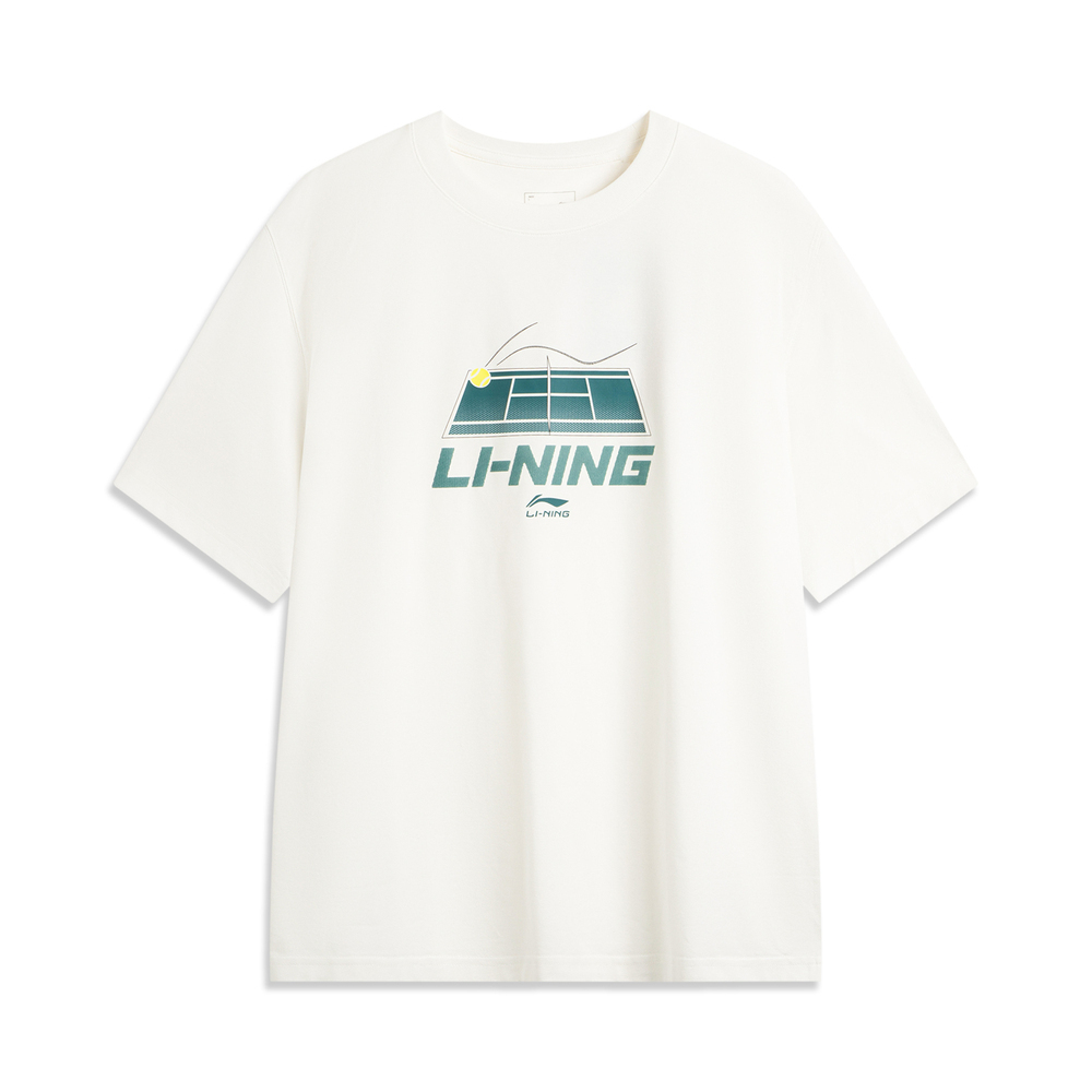 LI-NING李宁2025男子短袖文化衫针织无领短TAHSV237-1