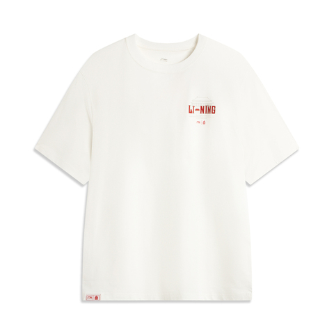 LI-NING李宁2025男子短袖文化衫针织无领短TAHSV507-3