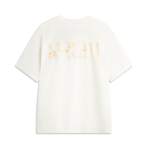 LI-NING李宁2025男子短袖文化衫针织无领短TAHSV507-3