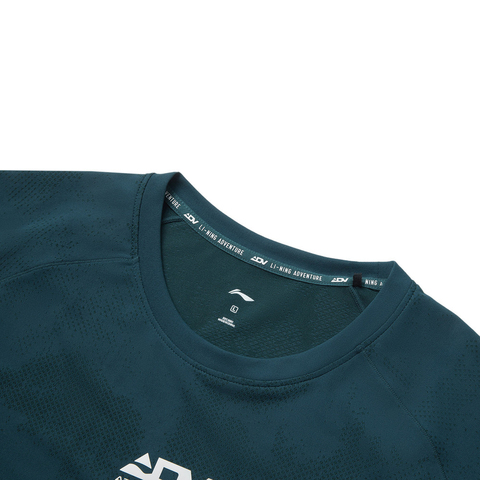 LI-NING李宁2025男子短袖T恤针织无领短TATSV085-7