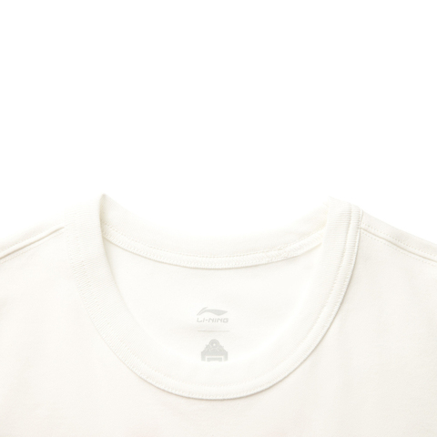 LI-NING李宁2025女子短袖文化衫针织无领短TAHSV540-1