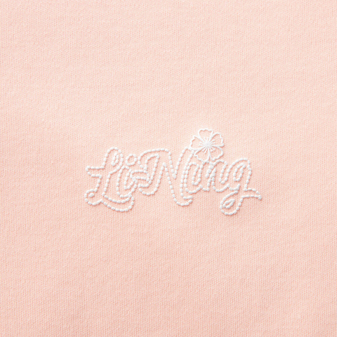 LI-NING李宁2025女子短袖文化衫针织无领短TAHSV540-6