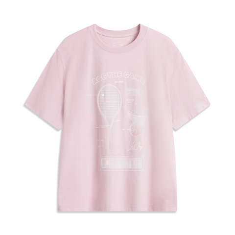 LI-NING李宁2025男子短袖文化衫针织无领短TAHSV235-3