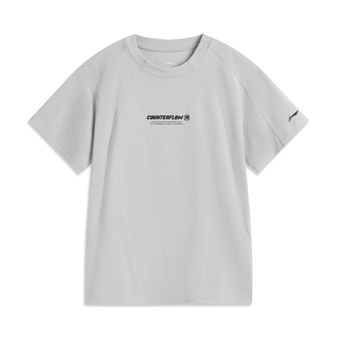 LI-NING李宁2025女子短袖T恤针织无领短TATSV194-1