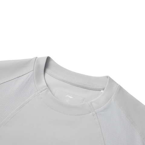 LI-NING李宁2025女子短袖T恤针织无领短TATSV194-1