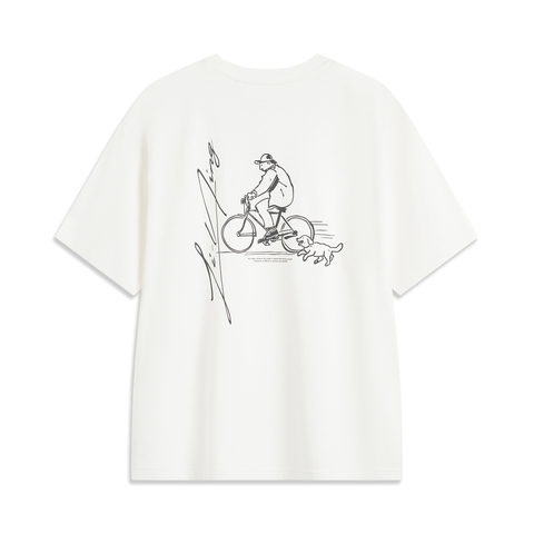 LI-NING李宁2025男子短袖文化衫针织无领短TAHSV177-5