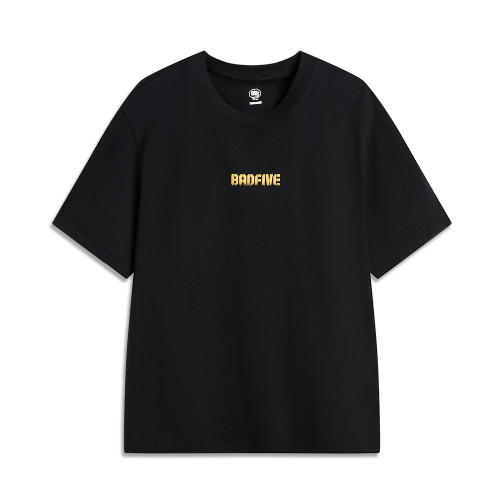 LI-NING李宁2025男子短袖文化衫针织无领短TAHSV027-6