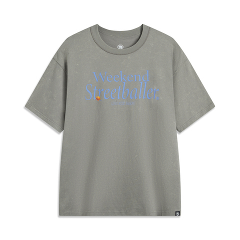 LI-NING李宁2025男子短袖文化衫针织无领短TAHSV035-6