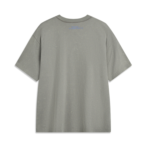 LI-NING李宁2025男子短袖文化衫针织无领短TAHSV035-6