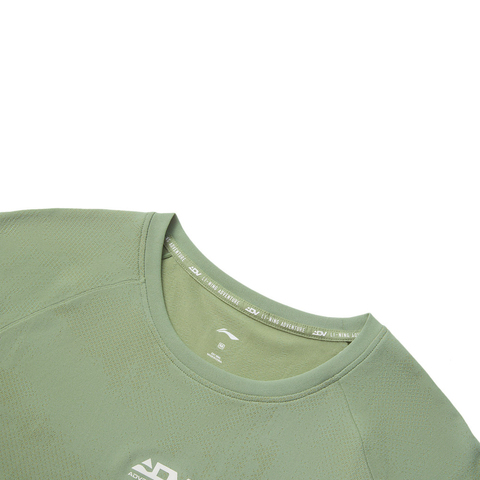 LI-NING李宁2025女子短袖T恤针织无领短TATSV092-3