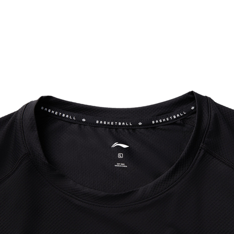 LI-NING李宁2025男子短袖T恤针织无领短TATSV029-1