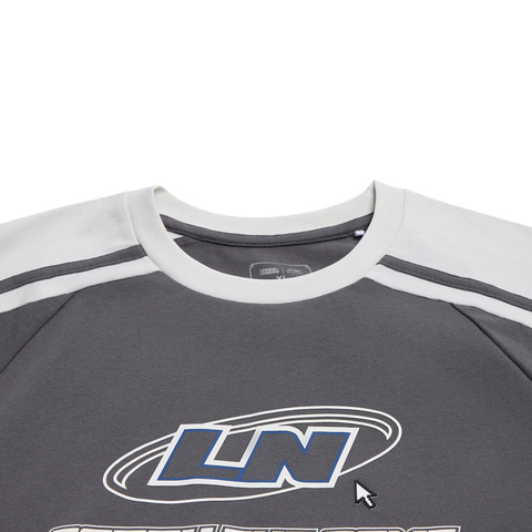 LI-NING李宁2025中性短袖文化衫针织无领短TAHSV639-2