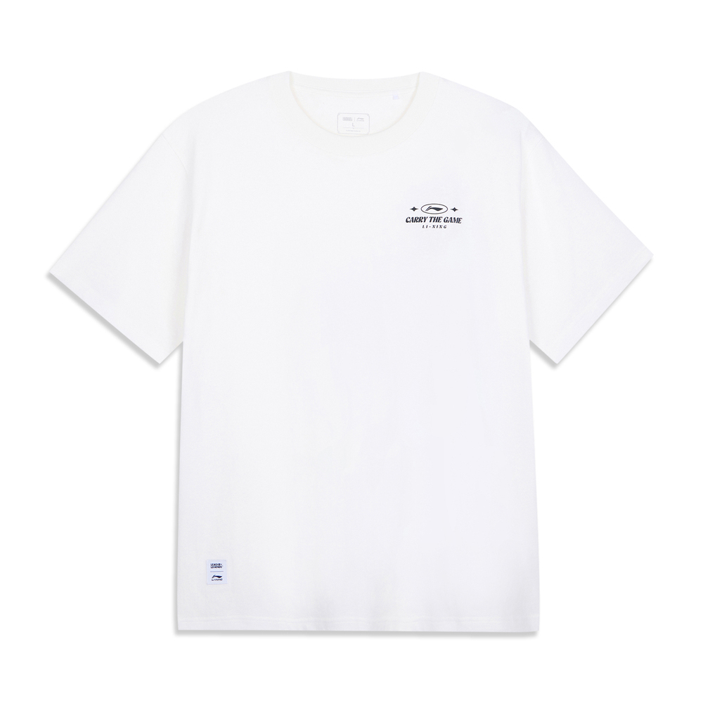 LI-NING李宁2025中性短袖文化衫针织无领短TAHSV375-3