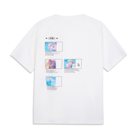 LI-NING李宁2025中性短袖文化衫针织无领短TAHSV375-3