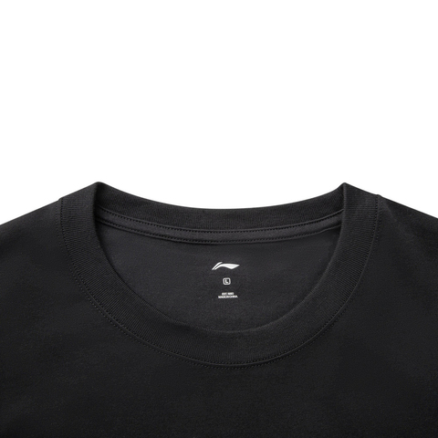 LI-NING李宁2025男子短袖文化衫针织无领短TAHSV403-1