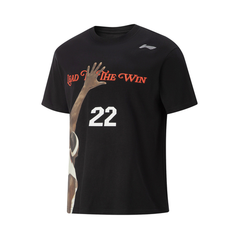 LI-NING李宁2025男子短袖文化衫针织无领短TAHSV409-3