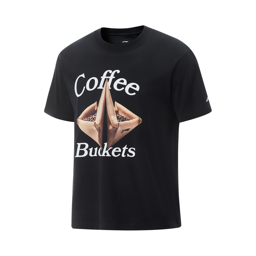 LI-NING李宁2025男子短袖文化衫针织无领短TAHSV405-1