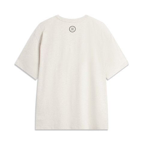 LI-NING李宁2025男子短袖文化衫针织无领短TAHSV015-3