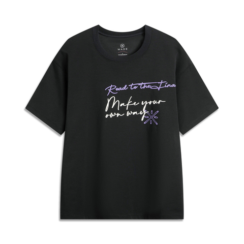 LI-NING李宁2025男子短袖文化衫针织无领短TAHSV017-1