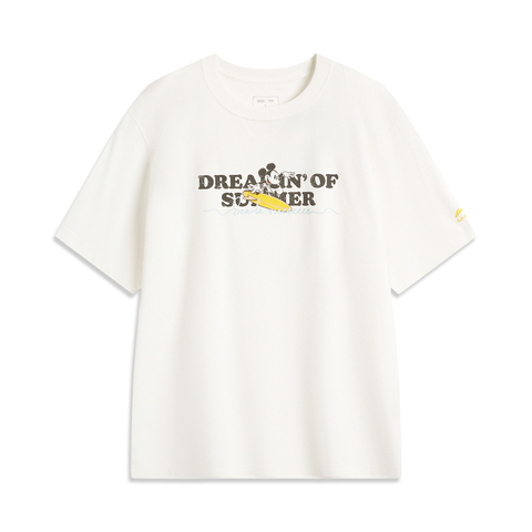 LI-NING李宁2025中性短袖文化衫针织无领短TAHSV635-1