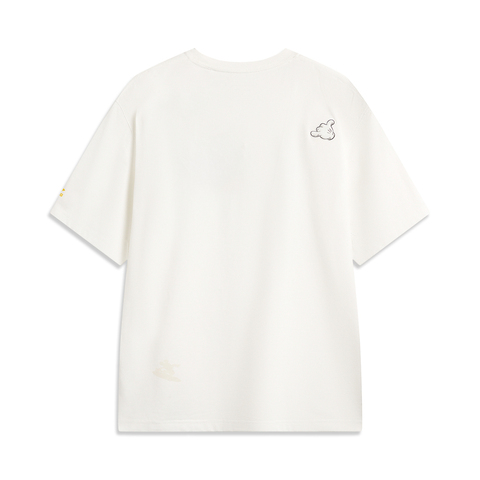 LI-NING李宁2025中性短袖文化衫针织无领短TAHSV635-1