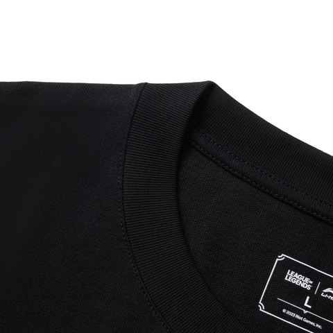 LI-NING李宁2025中性短袖文化衫针织无领短TAHSV153-6