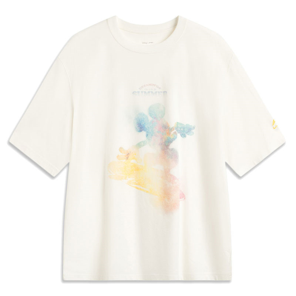 LI-NING李宁2025中性短袖文化衫针织无领短TAHSV631-2