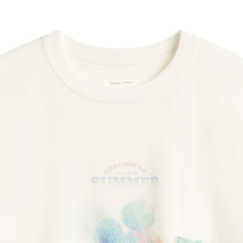 LI-NING李宁2025中性短袖文化衫针织无领短TAHSV631-2