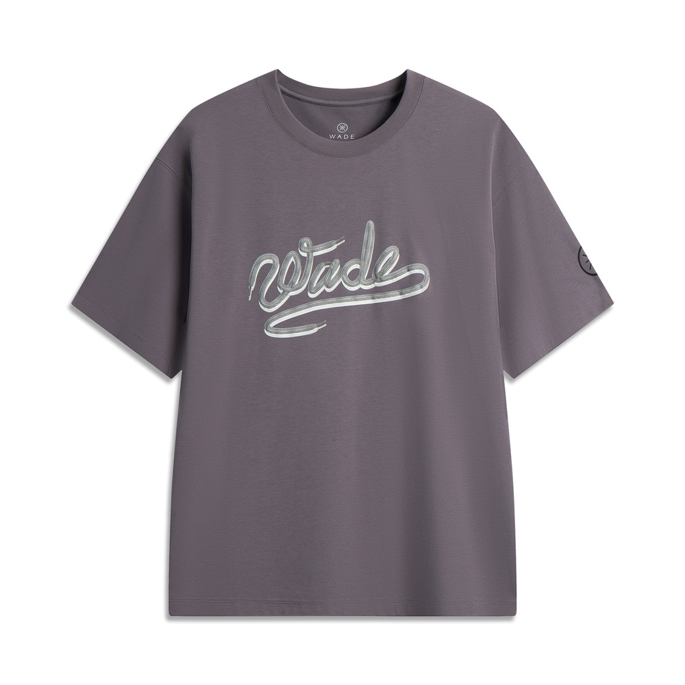 LI-NING李宁2025男子短袖文化衫针织无领短TAHSV089-6