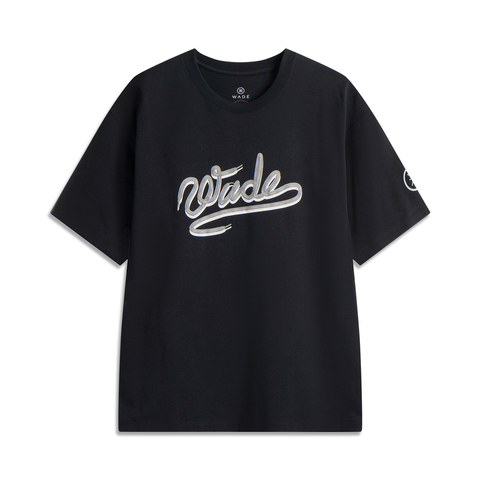 LI-NING李宁2025男子短袖文化衫针织无领短TAHSV089-1