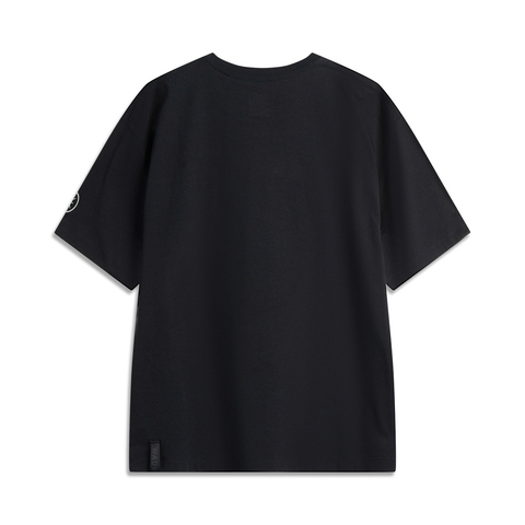 LI-NING李宁2025男子短袖文化衫针织无领短TAHSV089-1