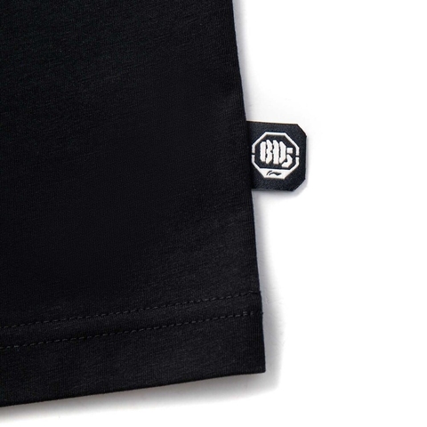 LI-NING李宁2025男子短袖文化衫针织无领短TAHSV207-5