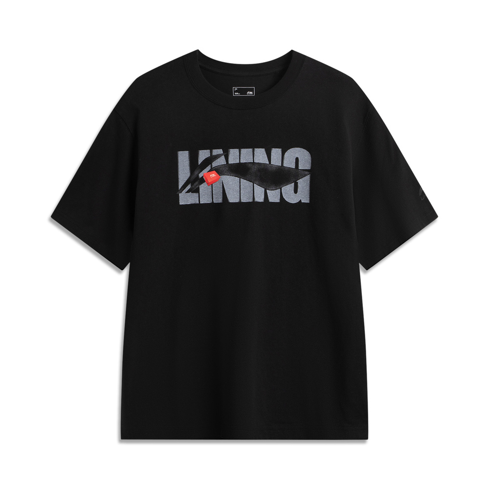 LI-NING李宁2025男子短袖文化衫针织无领短TAHSV741-3