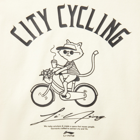 LI-NING李宁2025女子短袖文化衫针织无领短TAHSV732-1