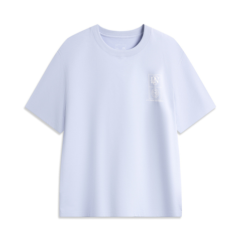 LI-NING李宁2025男子短袖文化衫针织无领短TAHSV481-2