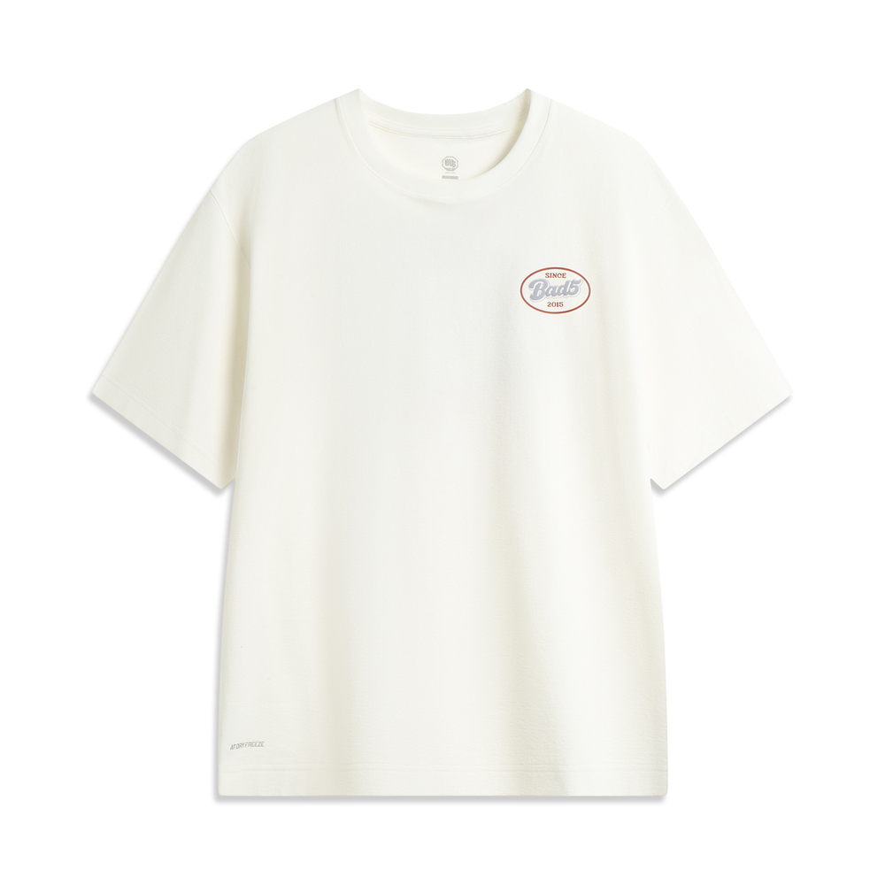 LI-NING李宁2025男子短袖文化衫针织无领短TAHSV223-1