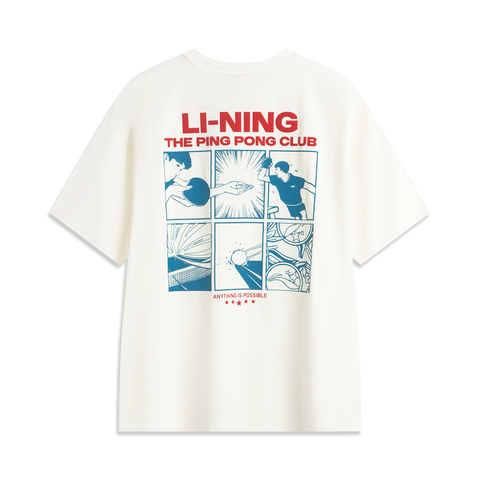 LI-NING李宁2025男子短袖文化衫针织无领短TAHSV745-1