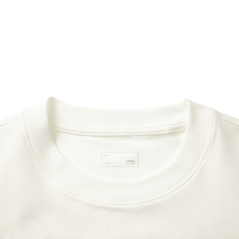 LI-NING李宁2025男子短袖文化衫针织无领短TAHSV745-1