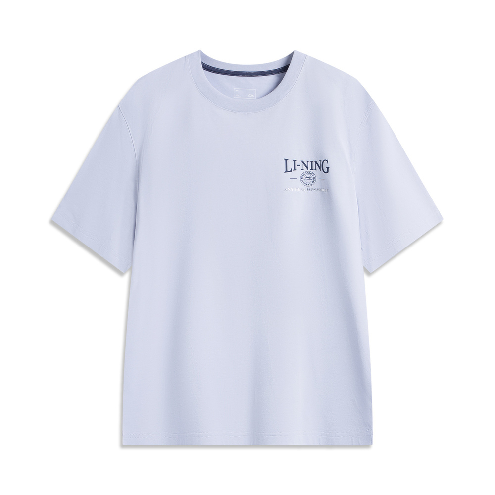 LI-NING李宁2025男子短袖文化衫针织无领短TAHSV479-2