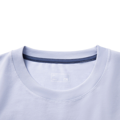 LI-NING李宁2025男子短袖文化衫针织无领短TAHSV479-2