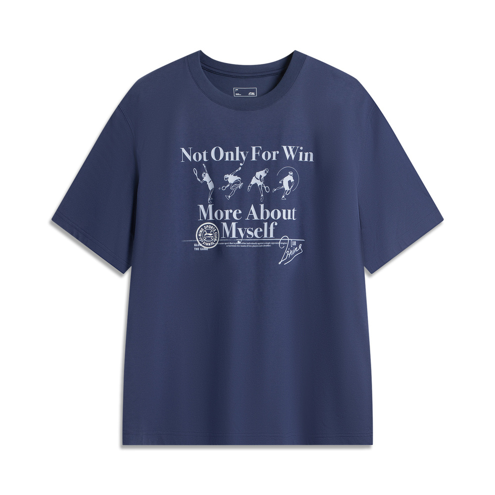 LI-NING李宁2025男子短袖文化衫针织无领短TAHSV477-3