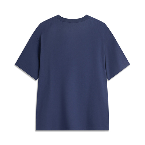 LI-NING李宁2025男子短袖文化衫针织无领短TAHSV477-3