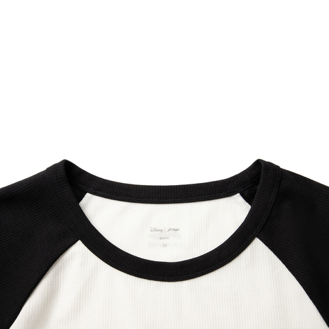 LI-NING李宁2025女子短袖文化衫针织无领短TAHSV800-1