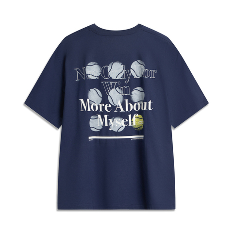 LI-NING李宁2025男子短袖文化衫针织无领短TAHSV481-3